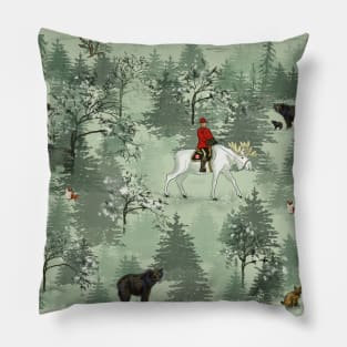 Legends of Canada and White Moose Pillow