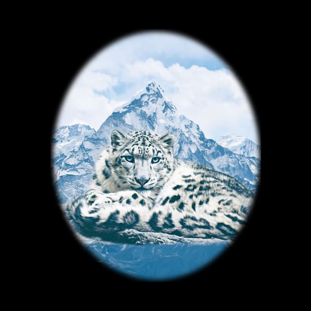 Snow Leopard Over the Mountains by XanderWitch Creative