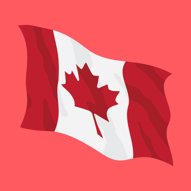 Canada Waving Flag Illustration by hobrath
