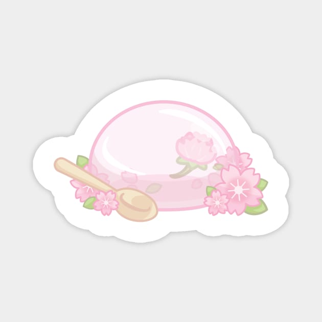 Cherry Blossom Raindrop Cake Magnet by cSprinkleArt