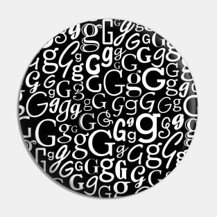 G - Typography (White) Pin