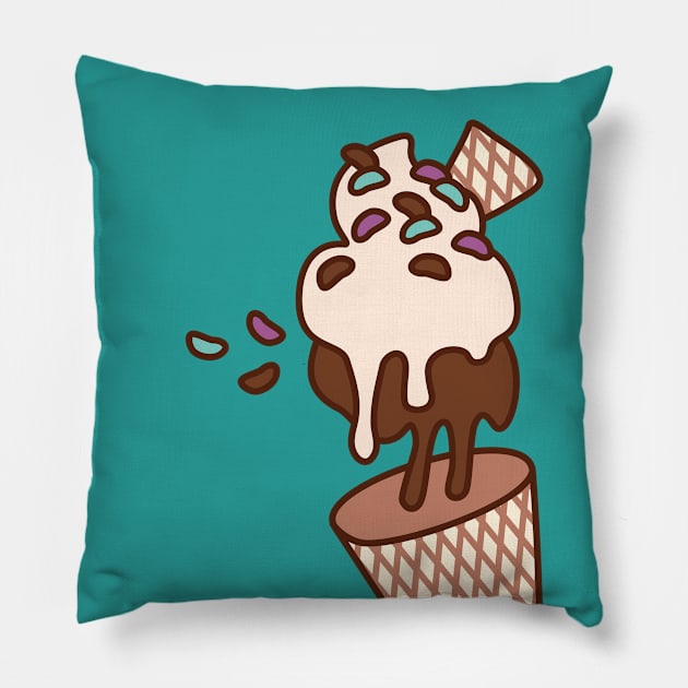 Chocolate Antigravity Ice Cream Pillow by XOOXOO