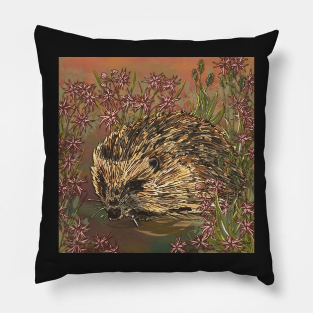 Sweet Ragged-Robin Hedgehog Pillow by lottibrown