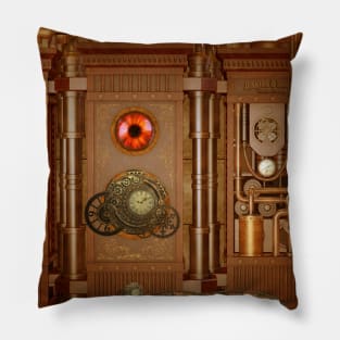 Steampunk design, clocks and gears Pillow