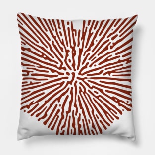 Turing Pattern Sunburst Love Heart (Red) Pillow