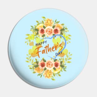 Floral Happy Father's Day Pin