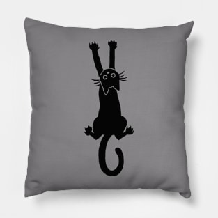 Black Cat Hanging on shoulder Pillow