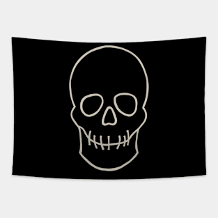 Simply Spooky Collection - Skull - Bat Black and Bone White Tapestry