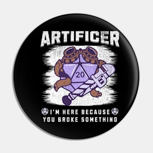 DnD Artificer Class Motto Pin