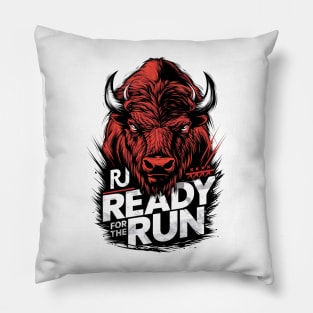 Bison Charge: Ready to Run Pillow