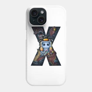 Letter X doodle art Phone Case