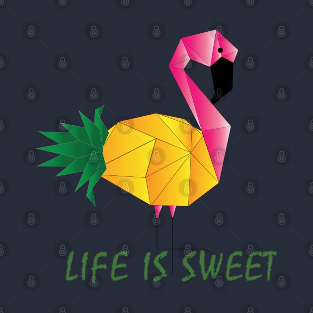 Geometric Flamingo Art | Pineapple by funNkey