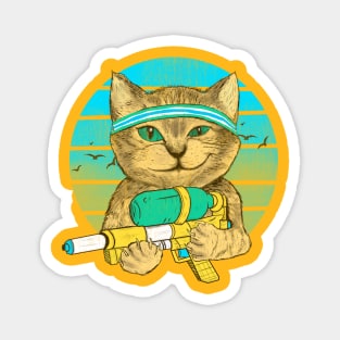 water gun summer cat Magnet