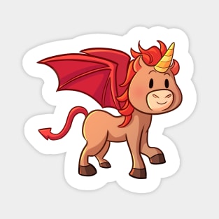 Cute Halloween Unicorn in Devil Costume Magnet