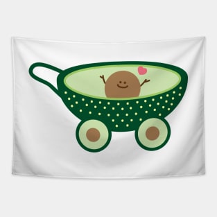 Funny avocado baby Tapestry