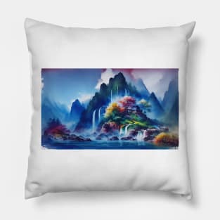 deep mountain clear water Pillow