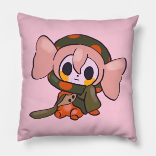 pink pastel charlotte witch sitting / madoka magica Pillow