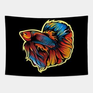 Halfmoon  Siamese fighting fish Tapestry