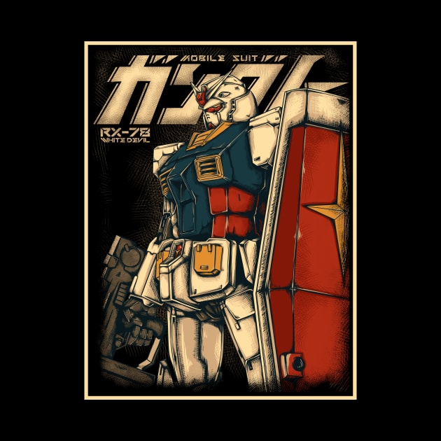 Classic Gundam T-shirt by opoyostudio