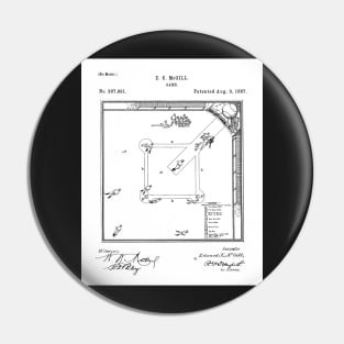 Baseball Patent - Sports Fan Softball Baseball Art - White Pin