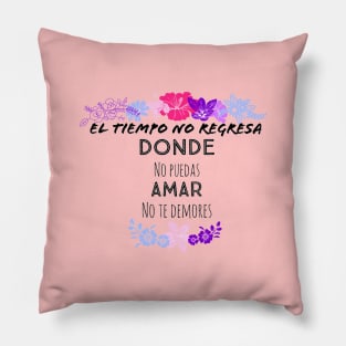 EL TIEMPO NO REGRESA DONDE NO PUEDAS AMAR NO TE DEMORES Pillow