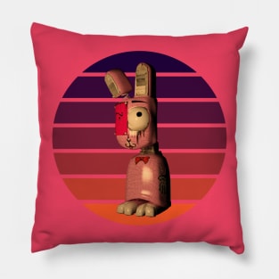 Retro Sunset Steampunk Bunny Pillow