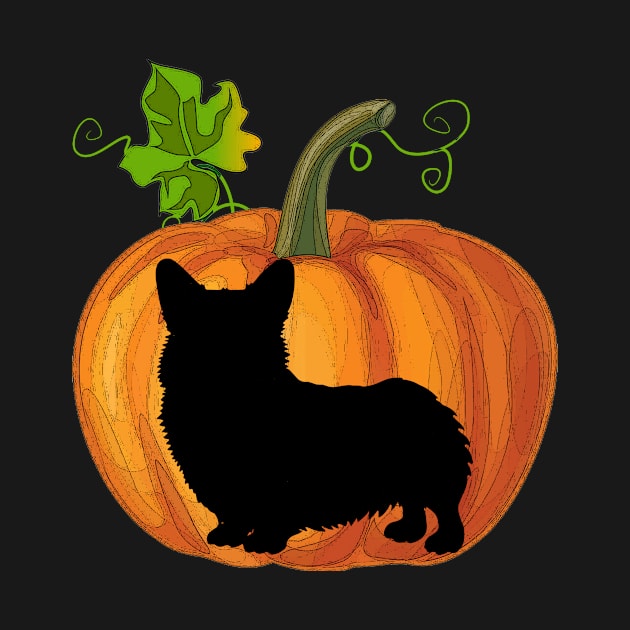 Corgi in pumpkin by Flavie Kertzmann