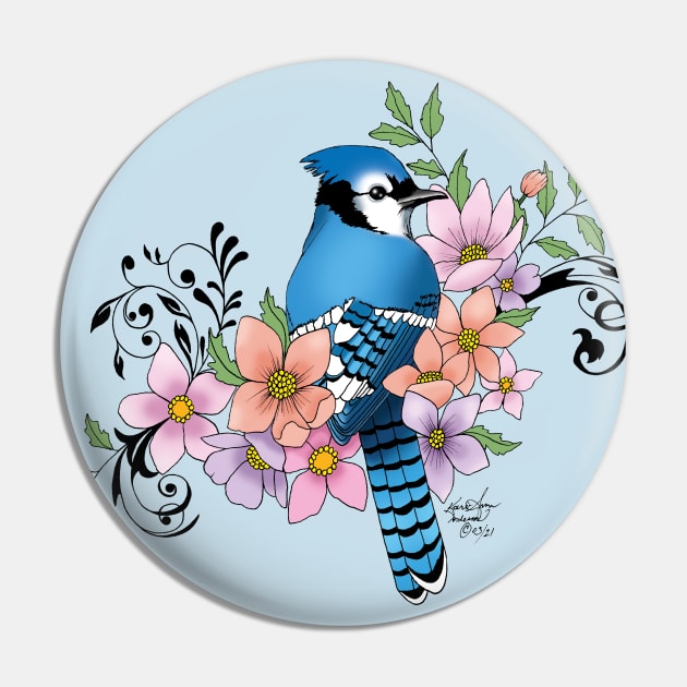 Blue Jay Pin by tigressdragon