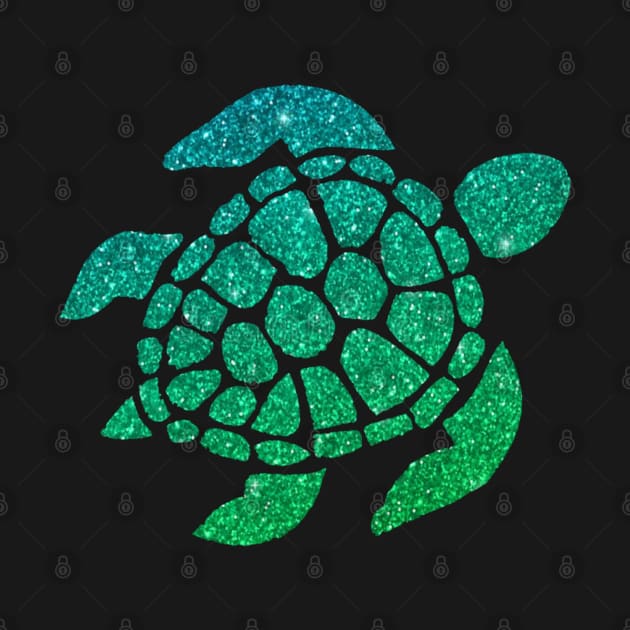 Green Ombre Faux Glitter Turtle by Felicity-K