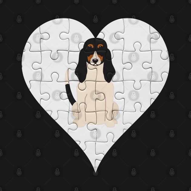 Bernese Hound Heart Jigsaw Pieces Design - Gift forbernese hound Bernese Hound Lovers by HarrietsDogGifts