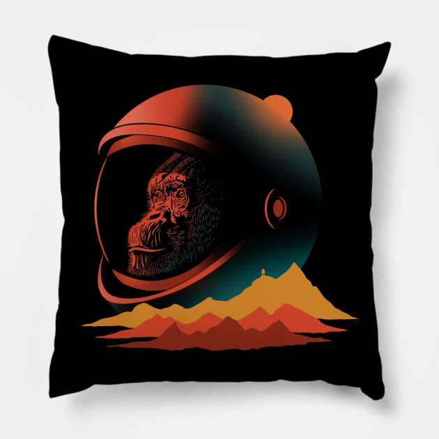 Space Monkey Astronaut Pillow by Sachpica