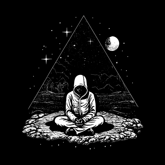 Esoteric Metaphysical Pyramid Meditation Illustration Tee: Spiritual Awakening Shirt by Soulphur Media