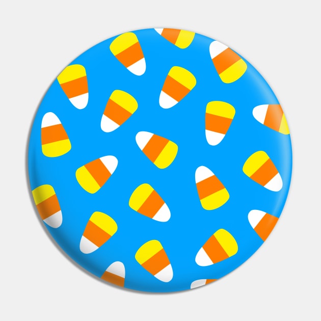 Candy Corn on Blue Pin by AKdesign