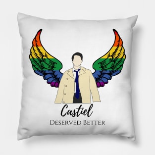 Castiel deserved better with rainbow wings Pillow