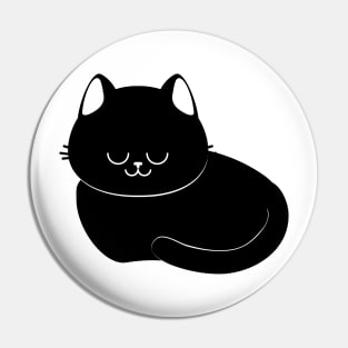 Sleepy black cat Pin
