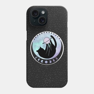 saturn cat (dark galaxy background) Phone Case