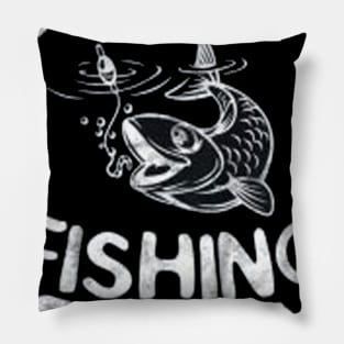 Kids Daddy's Fishing Buddy T-Shirt Young Fisherman Gift Shirt Pillow