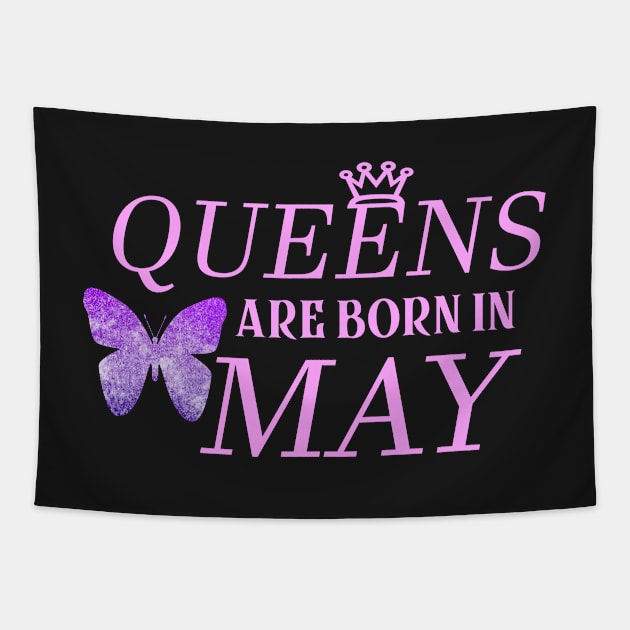 Queens Are Born In May Tapestry by Amineharoni