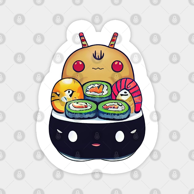 sushi friends #2 Magnet by dozydonut