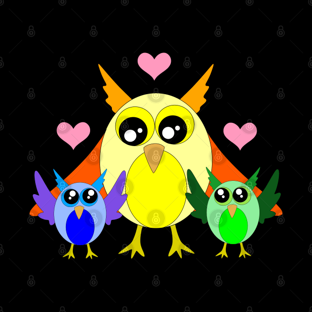 Owl family by MelanieJeyakkumar