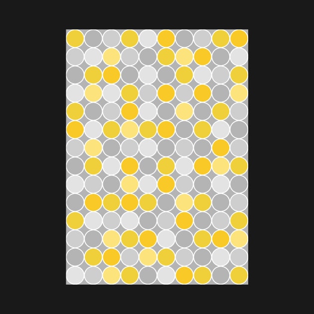 Mustard Yellow Grey and White Circles Pattern by dreamingmind