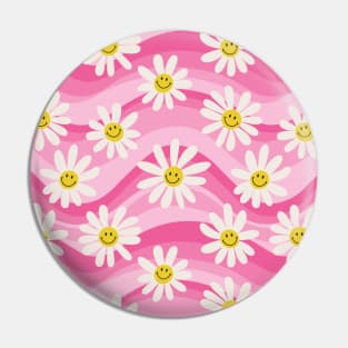 Wavy Daisies - Pink Pin