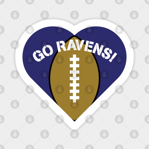 Heart Shaped Baltimore Ravens Magnet by Rad Love