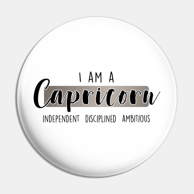 I am a Capricorn Pin by MissOstrich