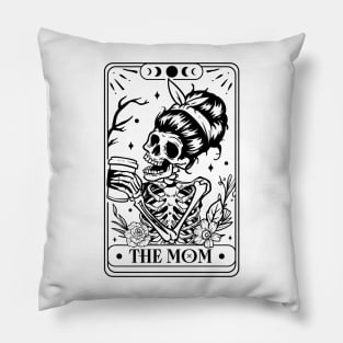 The Skeleton Mom Tarot Card Pillow