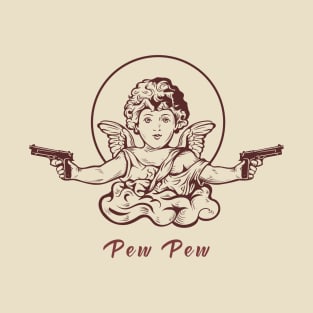 Pew Pew Angel with guns T-Shirt