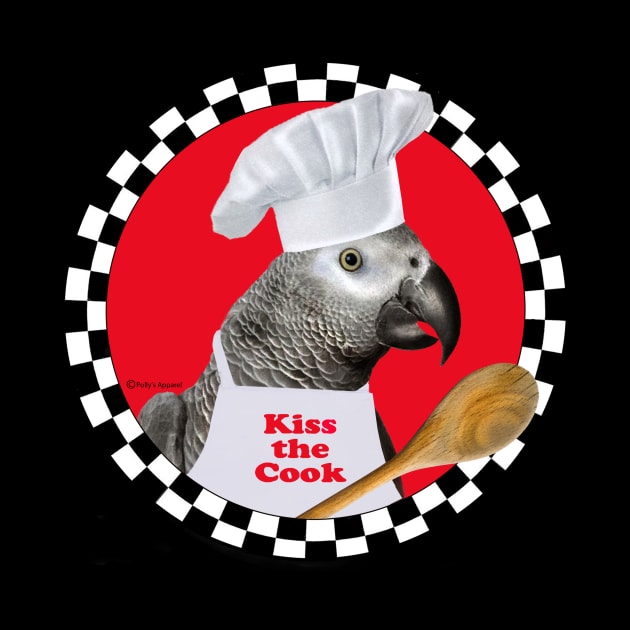 African Grey Congo kiss the Cook by Pollysapparel