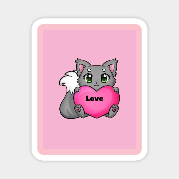 Kitty love Magnet by GS creative 