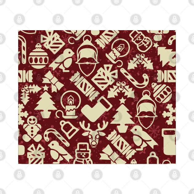 Holiday Patterns with Santa, Reindeer, Christmas Tree. Christmas Pattern by Zen Cosmos Official