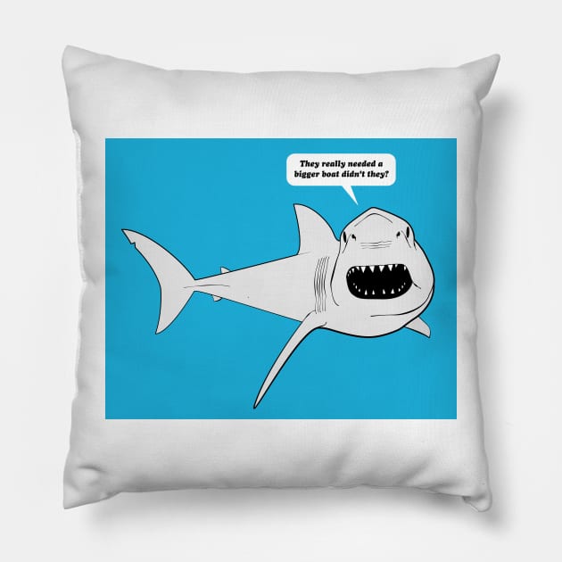 Great White Shark Pillow by MoonwalkerInk